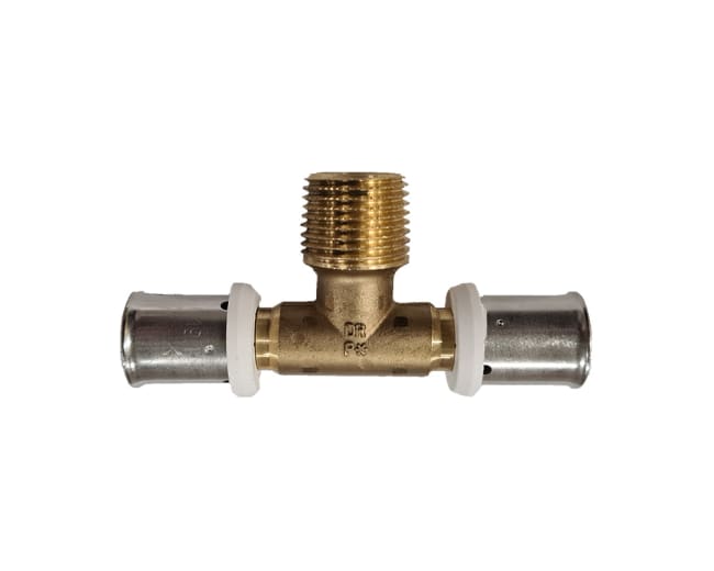 Multipress T-rør 20x2 - 1/2" utv - 20x2