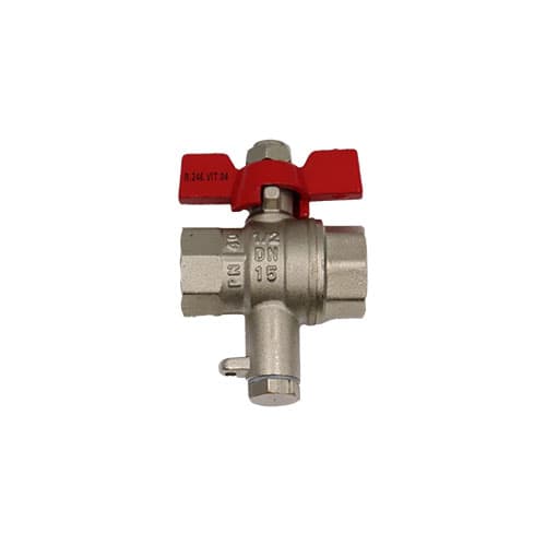Kuleventil m/følerlomme, 1/2" inv/inv