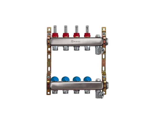 Fordeler 1" RF, 4 krets m/ flowmeter og retur regul.