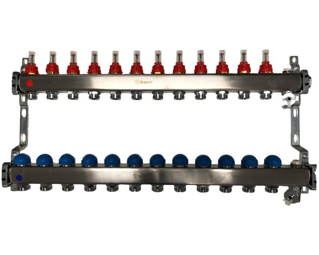 Fordeler 1" RF, 12 krets m/ flowmeter og retur regul.