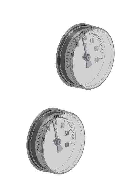 Snøsmeltfordeler termometer, tur-retur