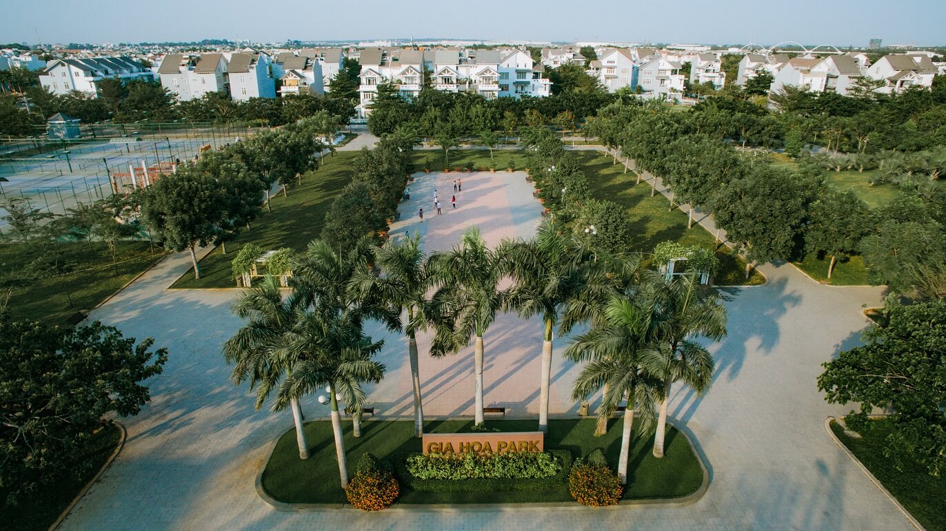 Công viên Gia Hòa Park rộng 2,3 ha cùng cụm sân tennis hiện hữu tại Gia Hòa Art Village Công viên Gia Hòa Park rộng 2,3 ha cùng cụm sân tennis hiện hữu tại Gia Hòa Art Village