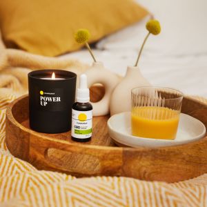 Cannaray Power Up CBD Candle & Bright Days CBD Oil