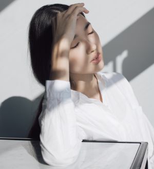 Woman with sunlight
