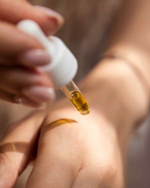 Hemp oil being applied on skin