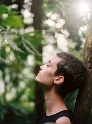 Woman looking into nature