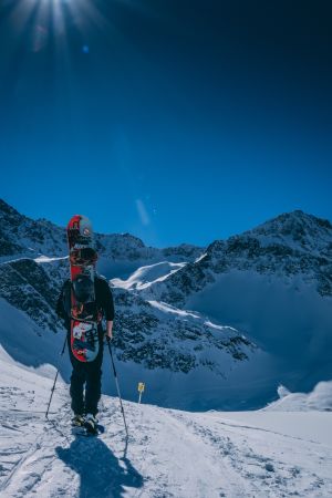 Snowboarder on slope