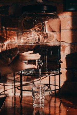 Water pouring into glass