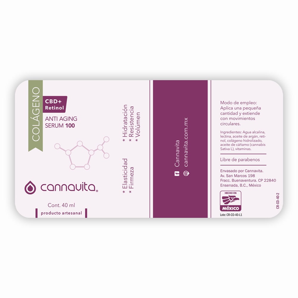 Serum – CBD + Retinol, suero facial hidratante antiarrugas con colágeno para todo tipo de piel - 40 ml - Image 2