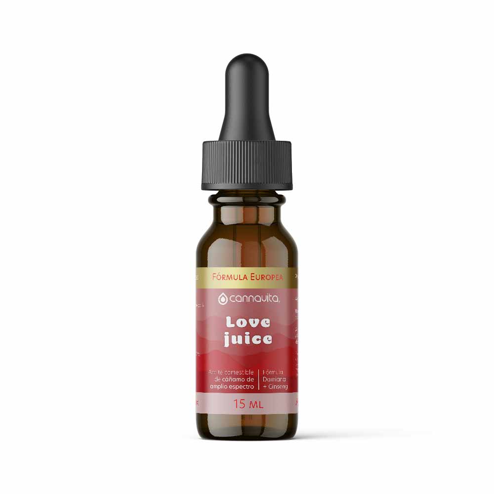 Love juice - Aceite de cáñamo, damiana y ginseng - 15 ml.
