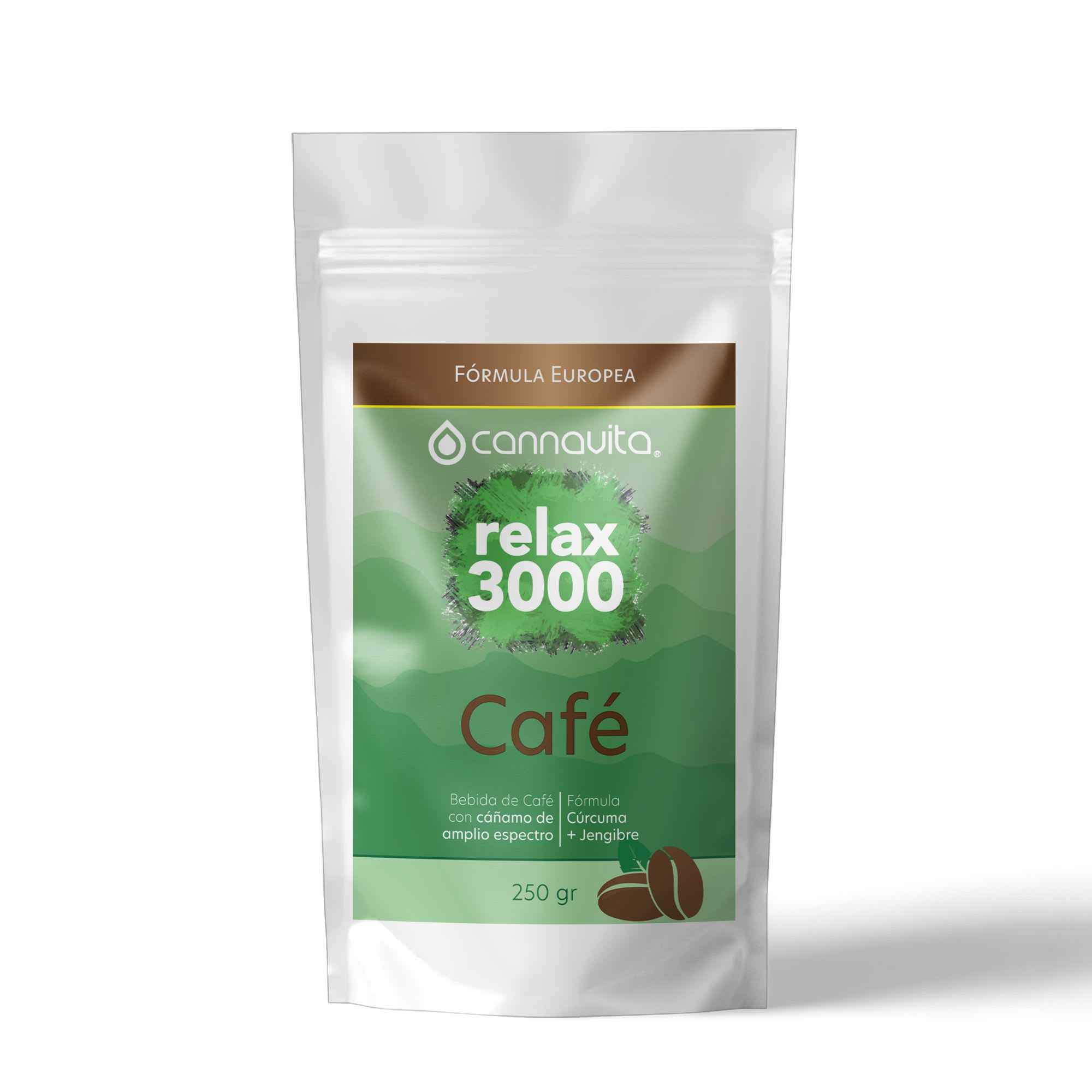 Relax 3000 - Bebida de Café con Cáñamo, Cúrcuma y Jengibre - 250 gr