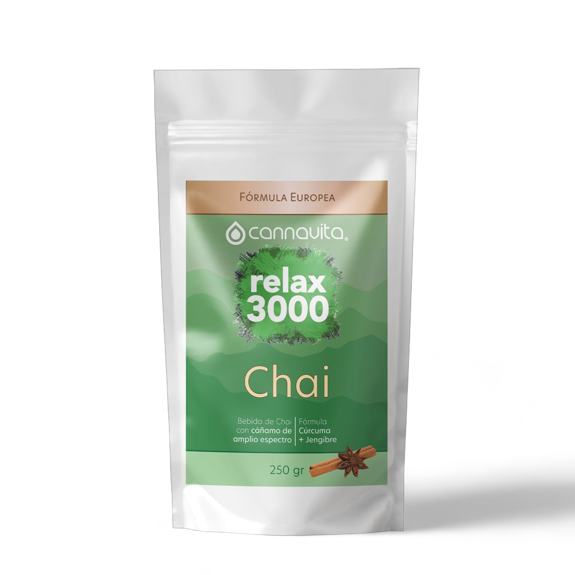 Relax 3000 - Bebida de Chai con Cáñamo, Cúrcuma y Jengibre - 250 gr