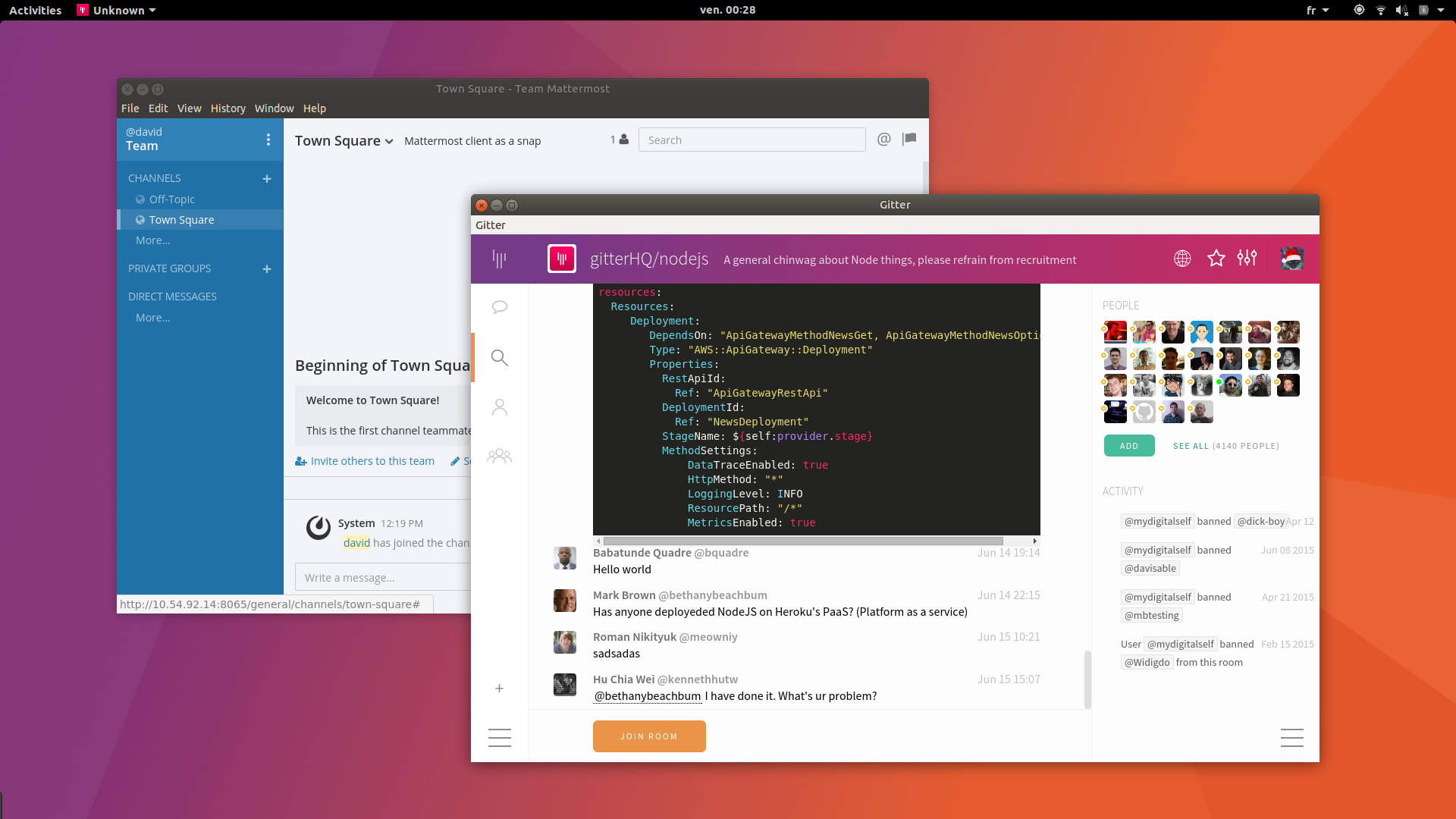 Gitter and Mattermost: two desktop apps for your future chat platform