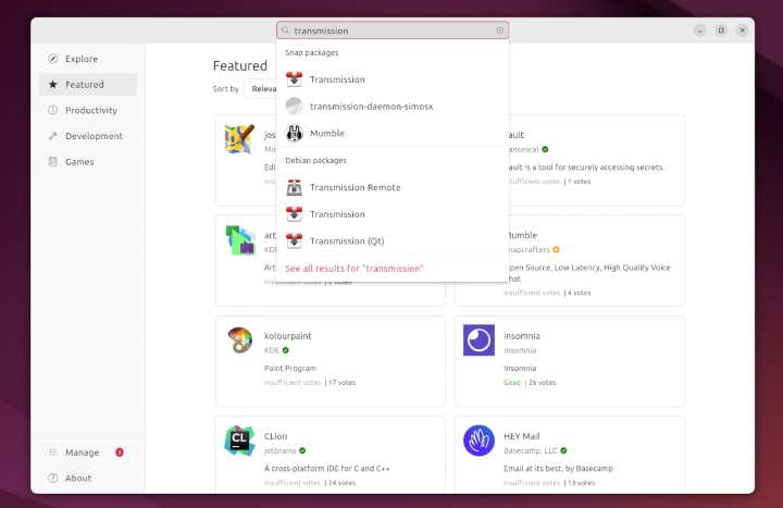 App Center in Ubuntu 22.04