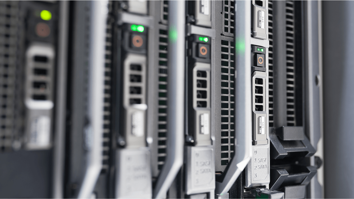 cloud environments, which rely on servers (closeup)