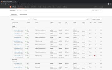 Screenshot of node listing