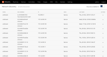 Screenshot of device discovery