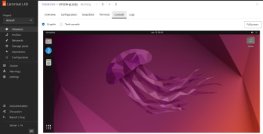 Early access to the LXD graphical user interface