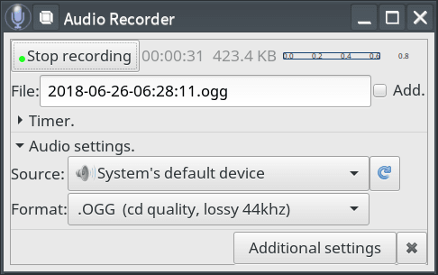 Install Audio Recorder (UNOFFICIAL) on Linux | Snap Store