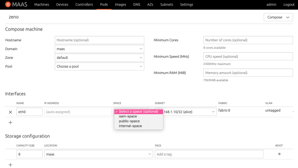Screenshot of network interfaces
