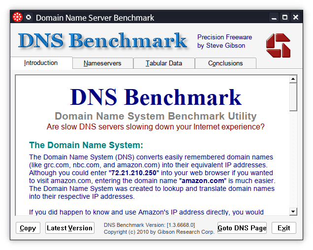 dns benchmark meaning of color bars