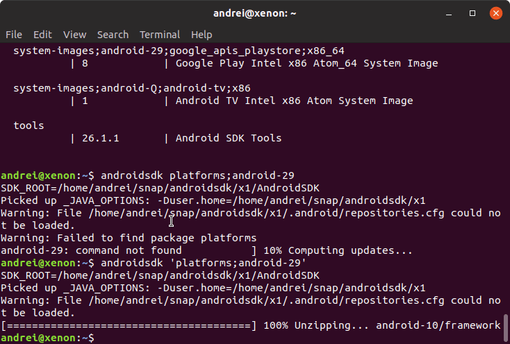 android sdk download fails