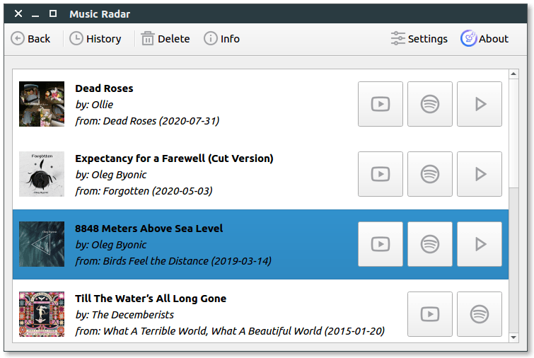 Install MusicRadar - Identify music on Linux | Snap Store