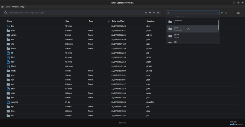 LINUX EVERYTHING SEARCH visual data 3