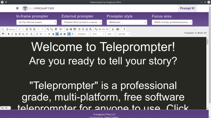 teleprompter free
