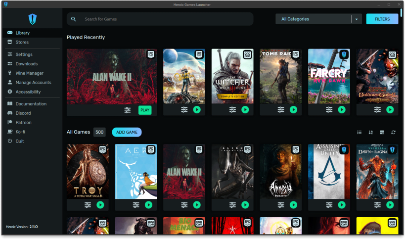 Heroic Games Launcher for running Epic Store titles on Linux 1.7.0 release  is out