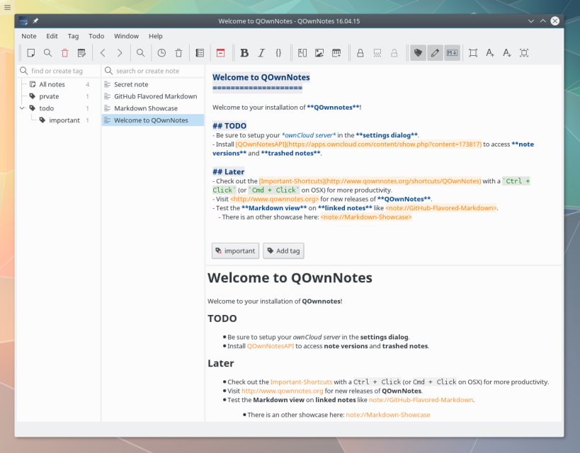 install qownnotes for nextcloud