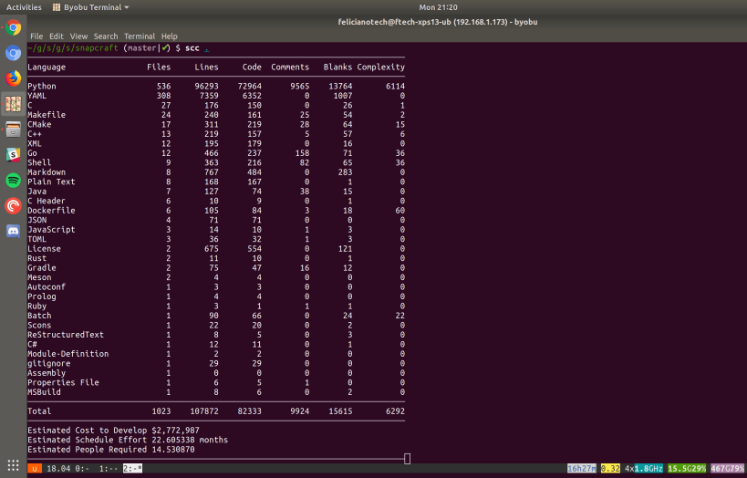 Install scc on Linux | Snap Store