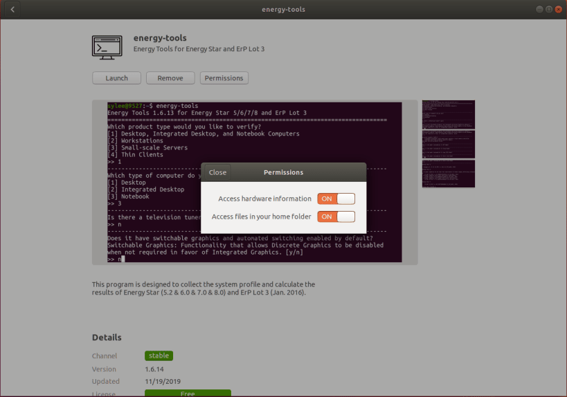Install energy-tools on Linux | Snap Store