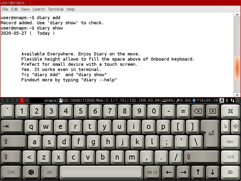 Install Diary on Linux | Snap Store