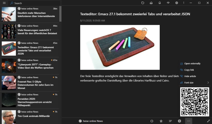 Install Fluent Reader on Linux | Snap Store