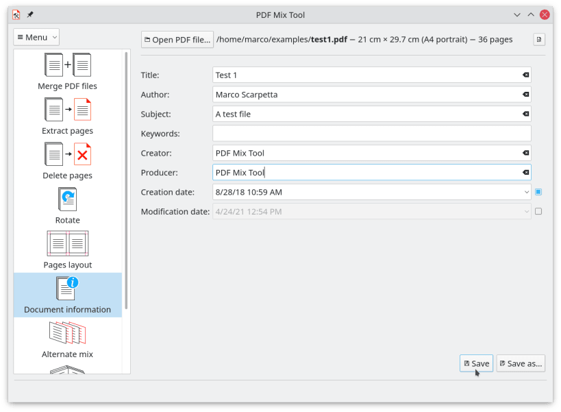 Install PDF Mix Tool on Linux | Snap Store