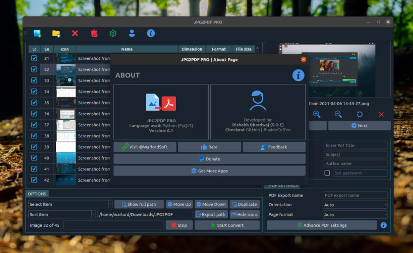 Install IMAGE to PDF on Linux | Snap Store