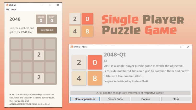 Install 2048 - Puzzle game on Linux | Snap Store