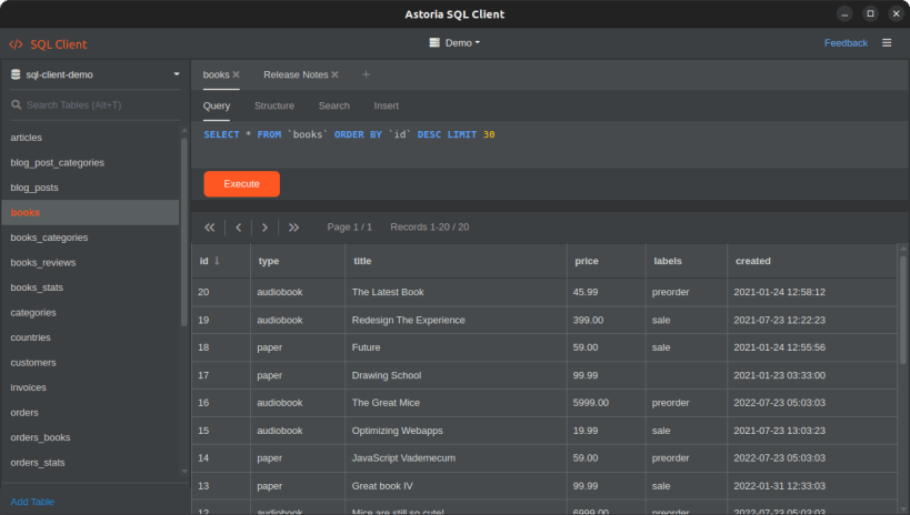 Install Astoria SQL Client on Linux | Snap Store