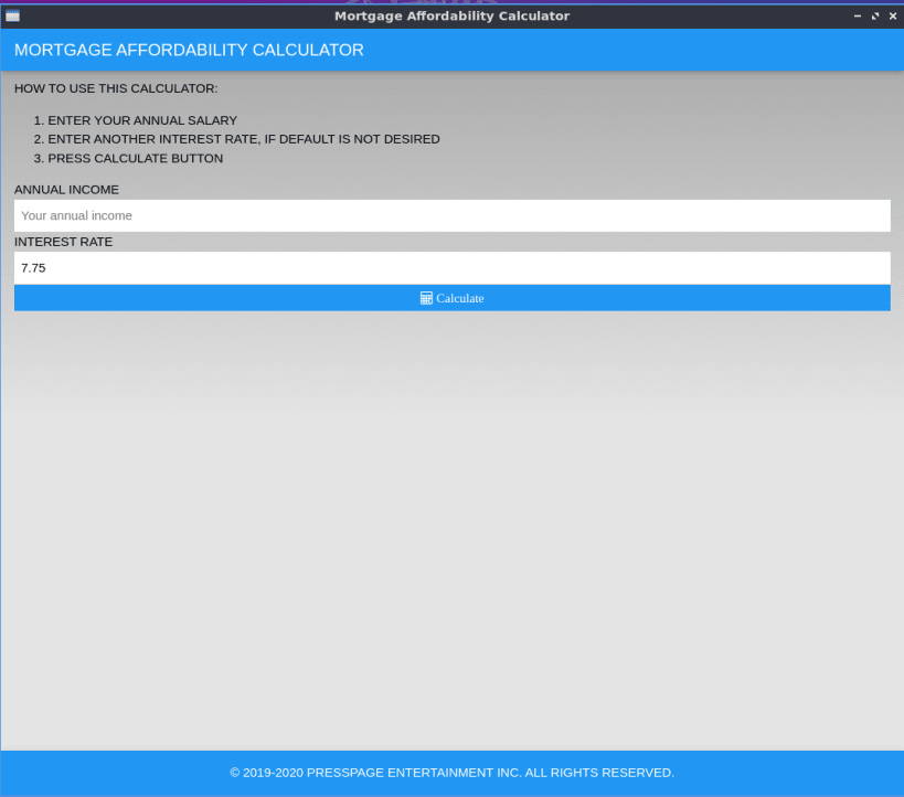 Install Mortgage Affordability Calculator on Linux | Snap Store