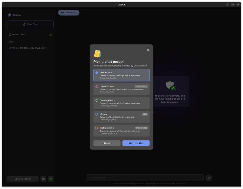 Install Duck.ai on Linux | Snap Store