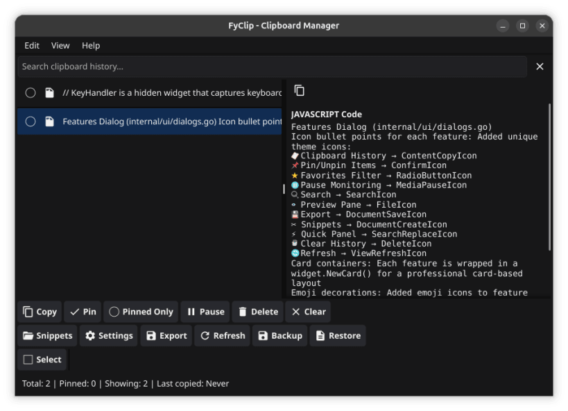 Install FyClip - Advanced Clipboard Manager on Linux | Snap Store