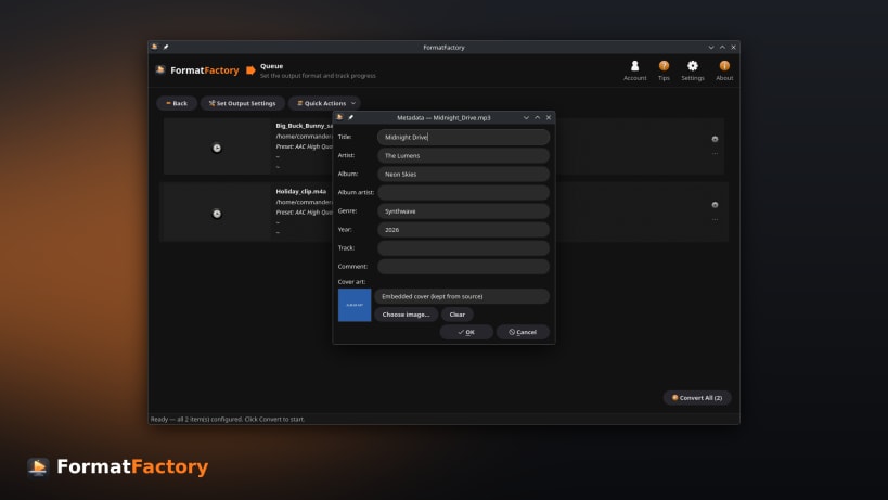 Install FormatFactory - Media Converter on Linux | Snap Store