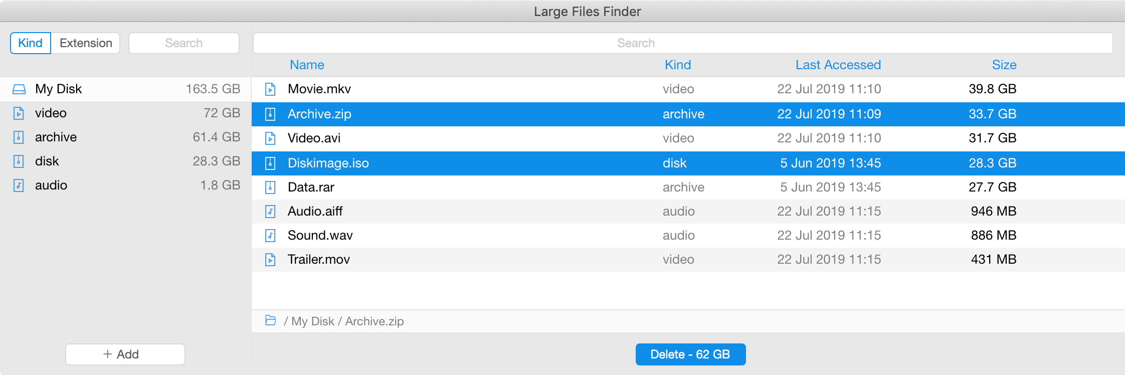 Large Files Finder banner