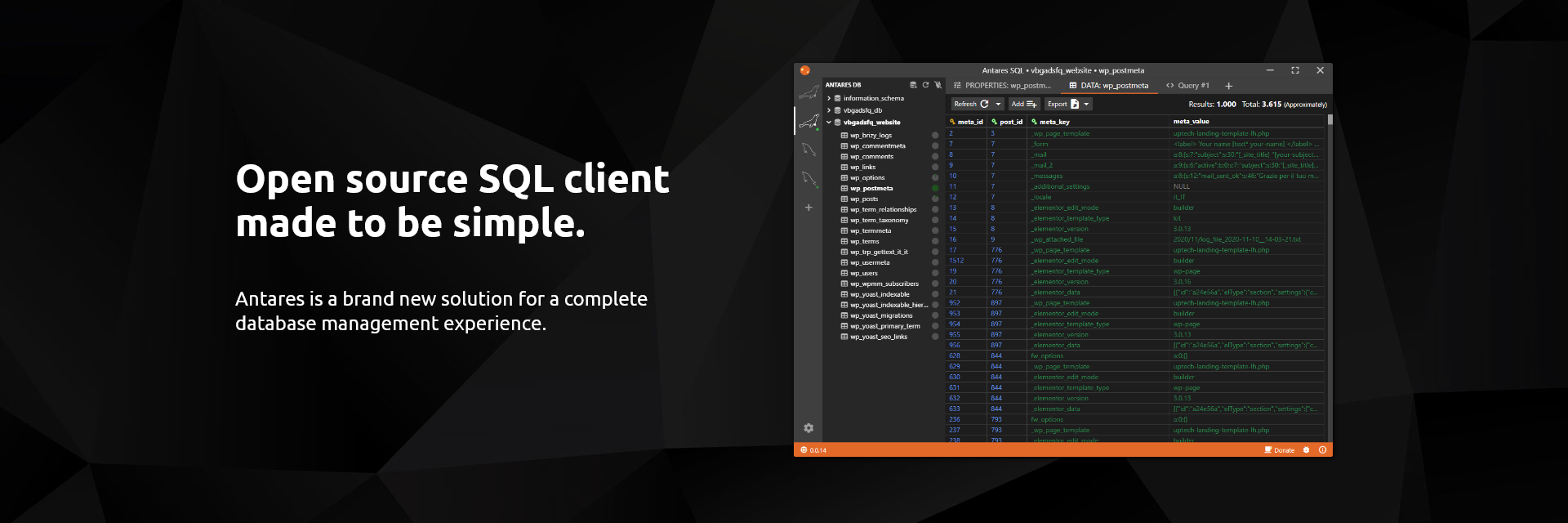 Antares SQL Client banner