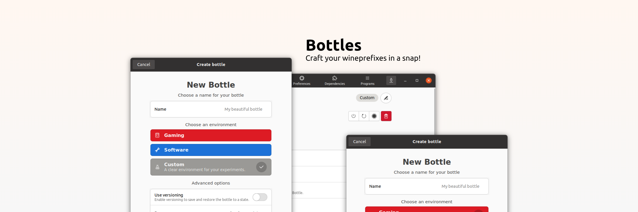 Bottles banner