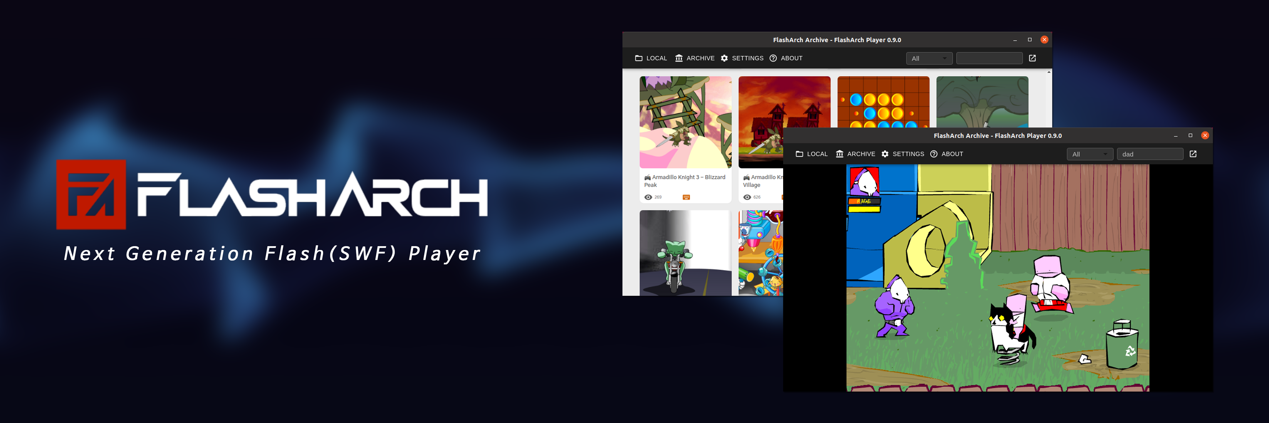 FlashArch - Adobe Flash SWF Player banner