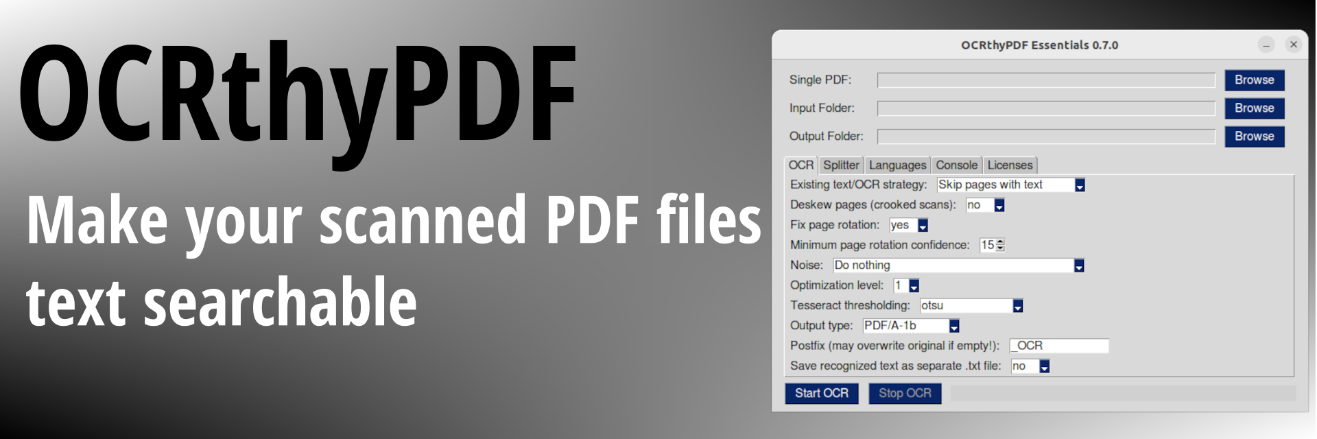 OCRthyPDF Essentials banner