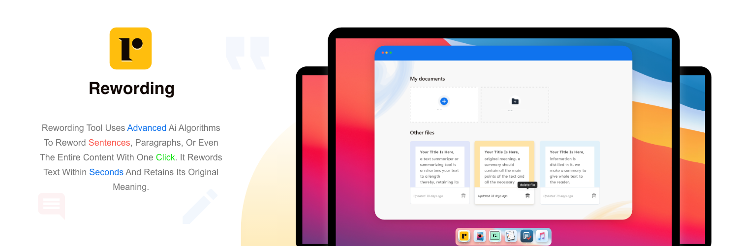 Rewording Tool banner