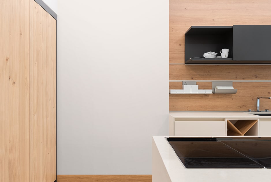 Empty kitchen wall mockup